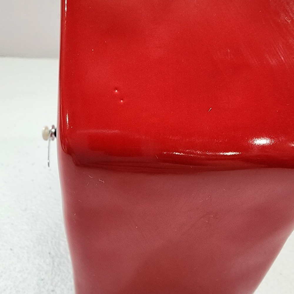 Rae Dunn 2020 Red Jolly Clock White Lettering. Tested Works - Picture 8 of 15